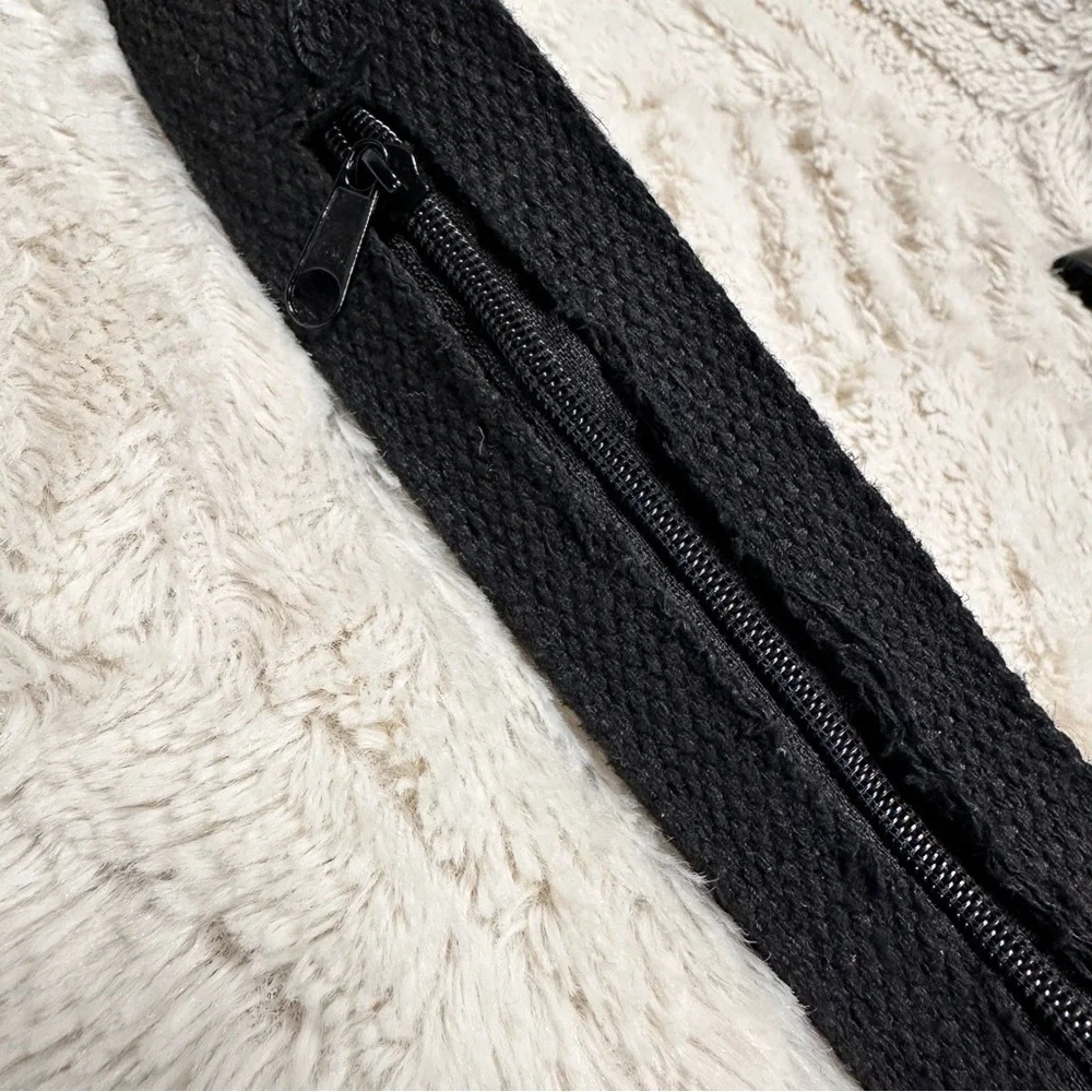 Men's Black Canvas Belt -HIDDEN ZIPPER STORAGE- Black Buckle, Adjustable, 1.5